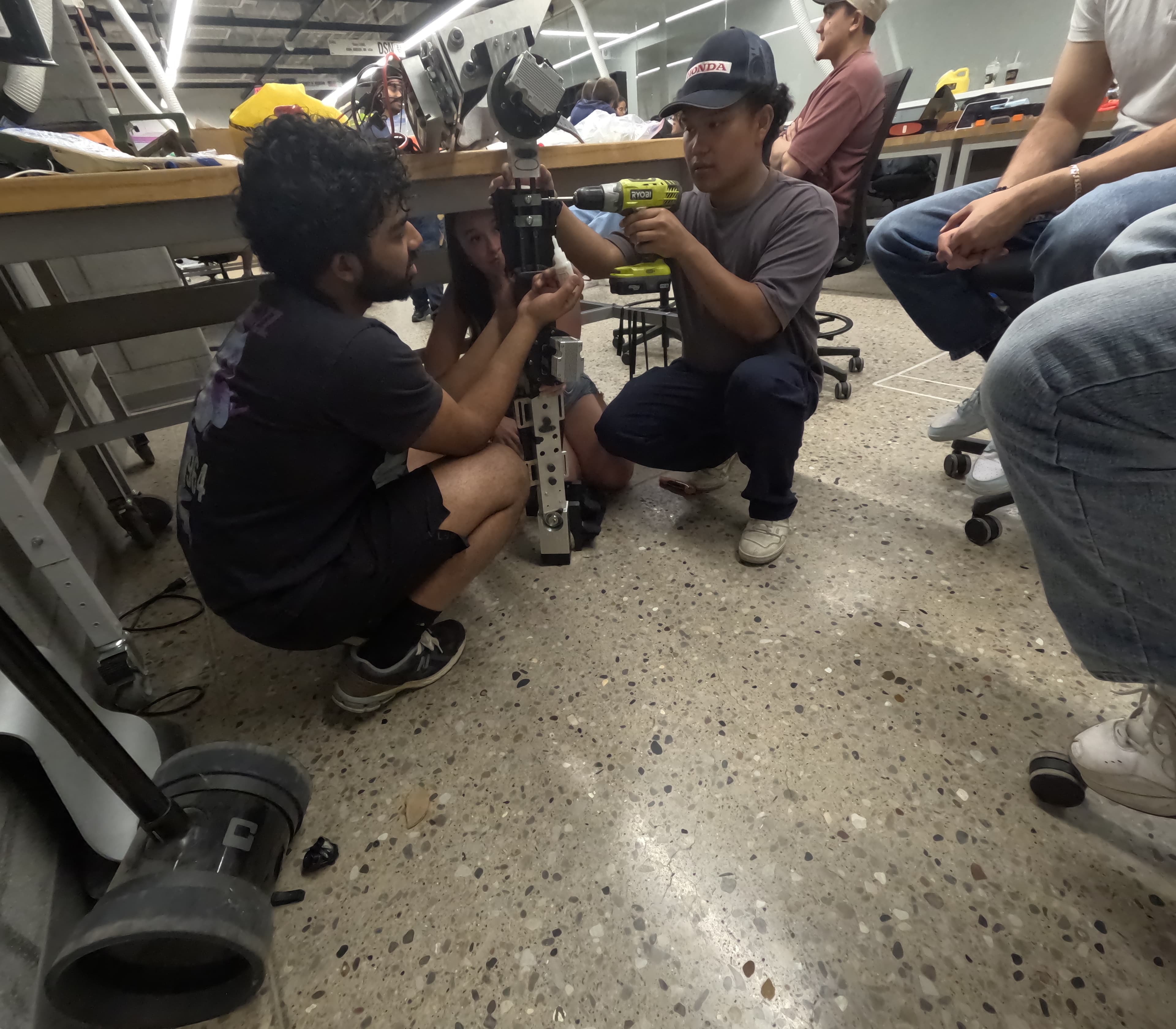 Team working on exoskeleton suit